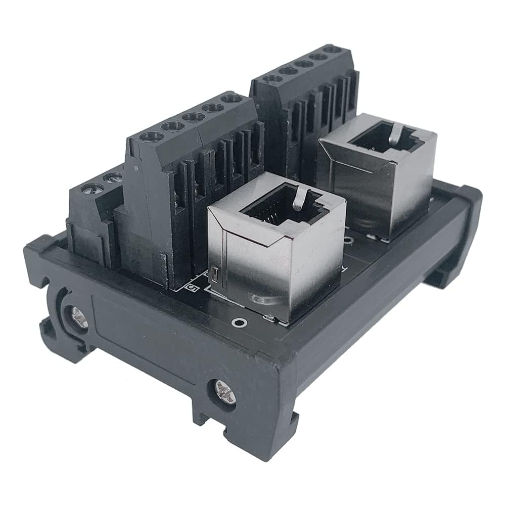 Detalle de PENGLIN RJ45 8P8C DIN Rail Mount Ethernet Connector Breakout Board (2 Ways)