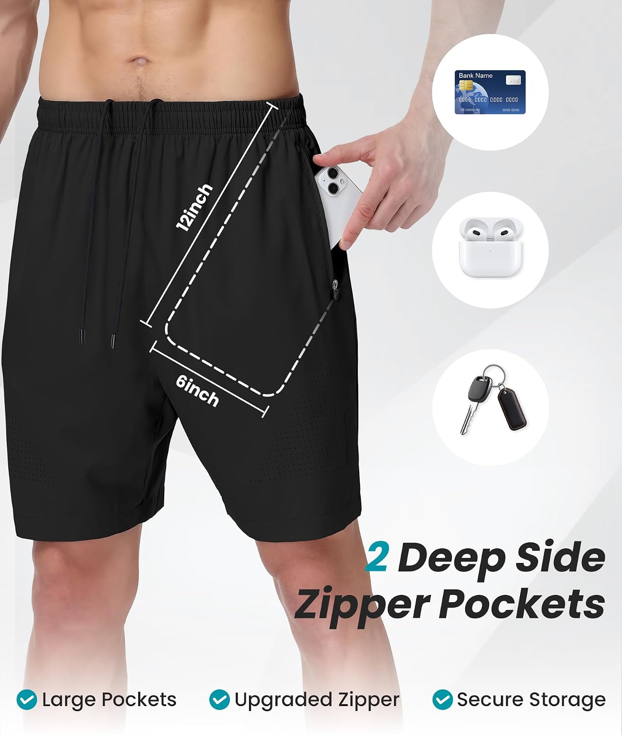 Detalle de UUMIAER Men's Athletic Shorts, 7-Inch