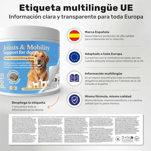 Thumbnail 5 de Condroprotector para Perros de Natuva Pets: Glucosamina, Condroitina, MSM y Ácido Hialurónico en 120 Masticables