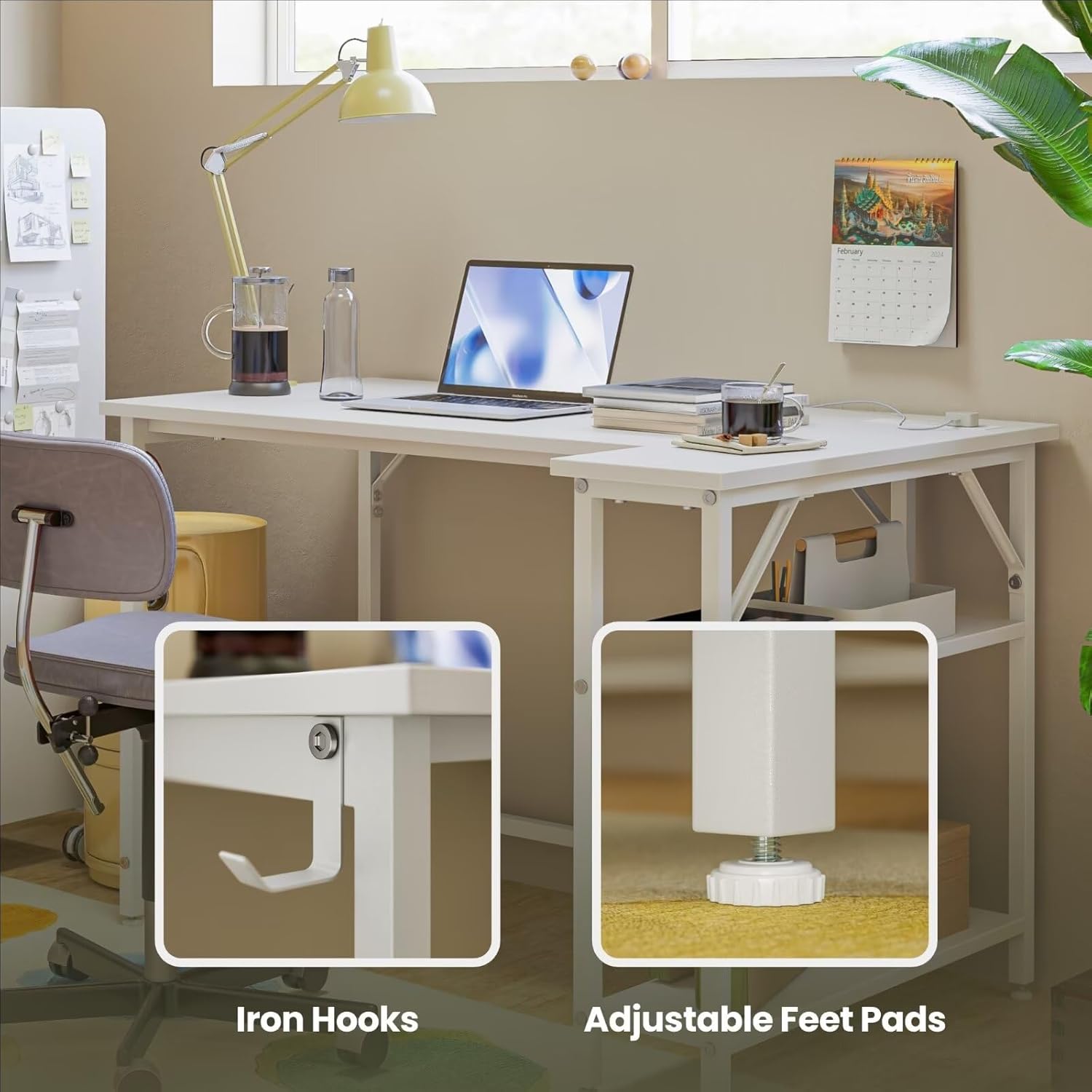 Thumbnail 5 de DOMSHOCT Small L Shaped Gaming Desk 100x70cm
