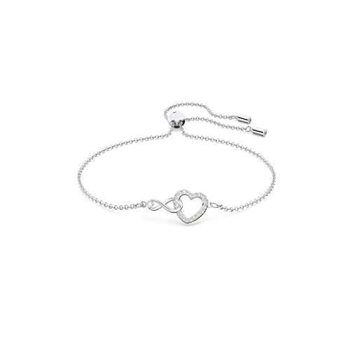 Detalle de Swarovski Braccialetto Infinity, Cuore e Infinito – Bianco, Rodio Placcato