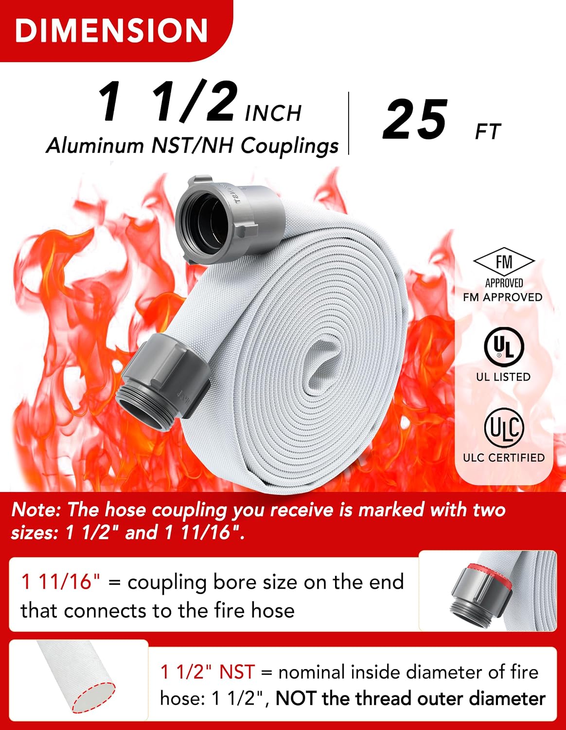 Detalle 2 de ZYfire Fire Hose 1-1/2-Inch ID