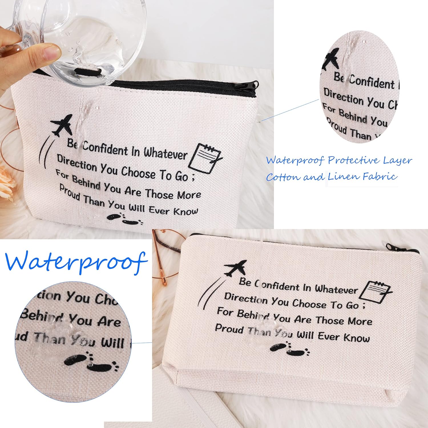 Detalle de Dog Nana Gift Best Nana Ever Makeup Bag: Paw Print Cosmetic Bag for Dog Grandma
