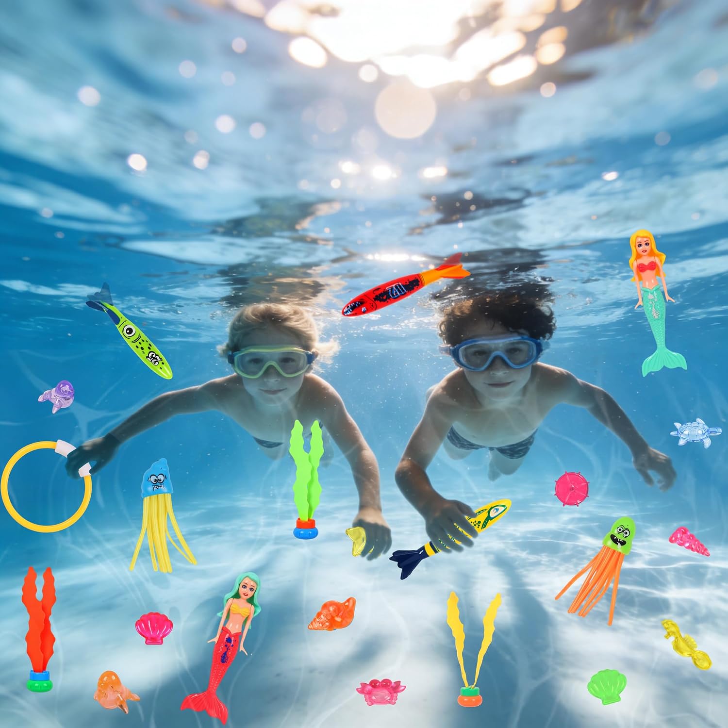 Thumbnail 2 de SinHin 33 PCS Diving Toys for Pool – Engaging Underwater Set for Kids