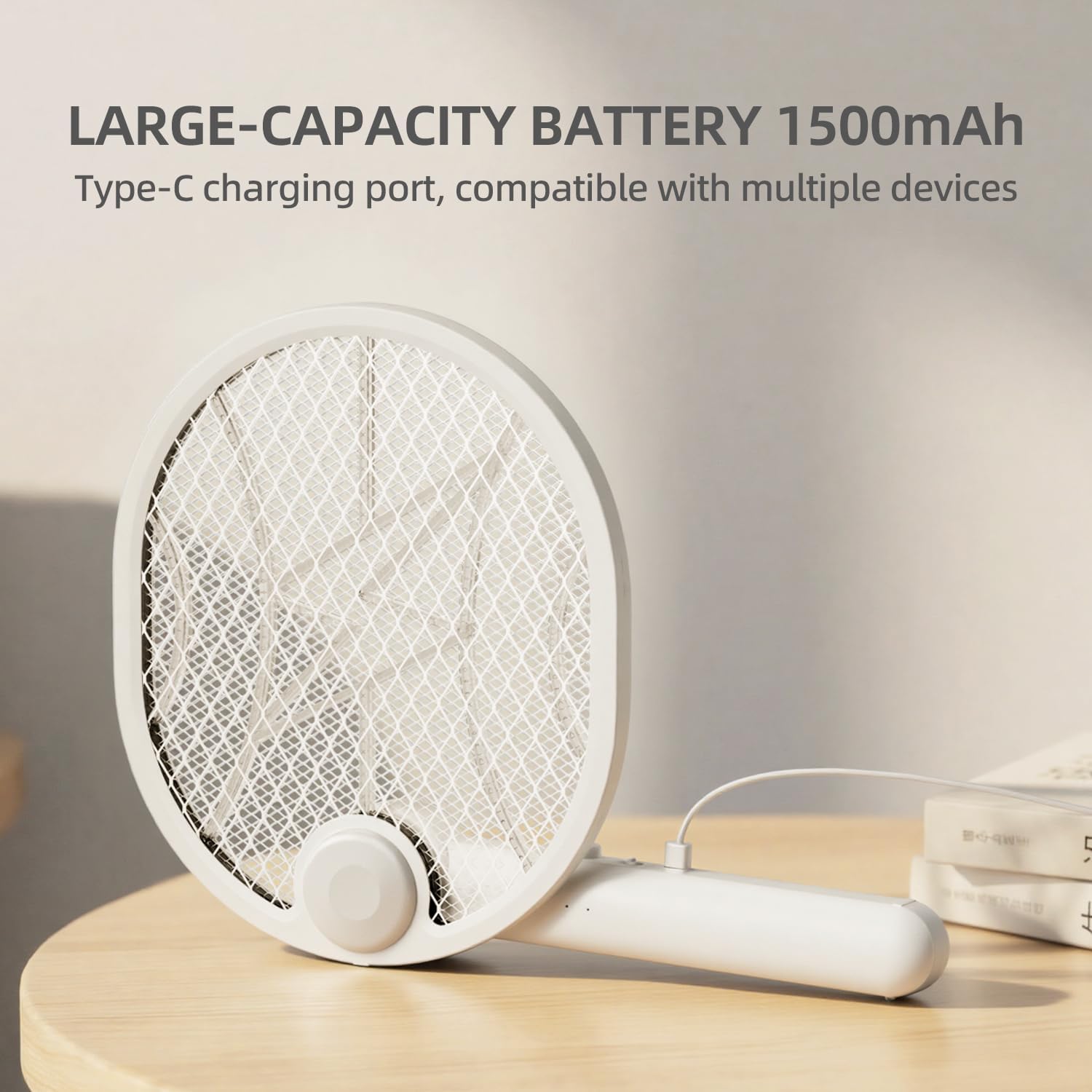 Thumbnail 3 de Electric Fly Swatter 180° Foldable Fly Zapper Racket (4000V, 5-layer mesh) with USB-C charging