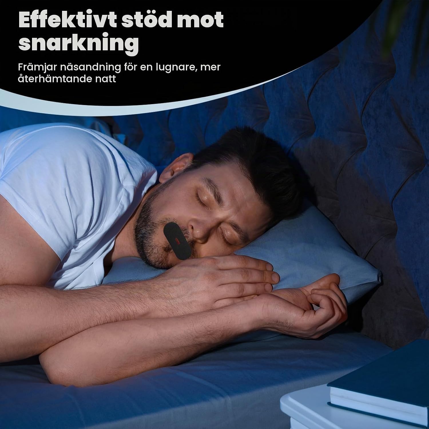 Thumbnail 6 de YHEMDAY munremsor för sömn, 60 st, 76 × 38 mm, svarta