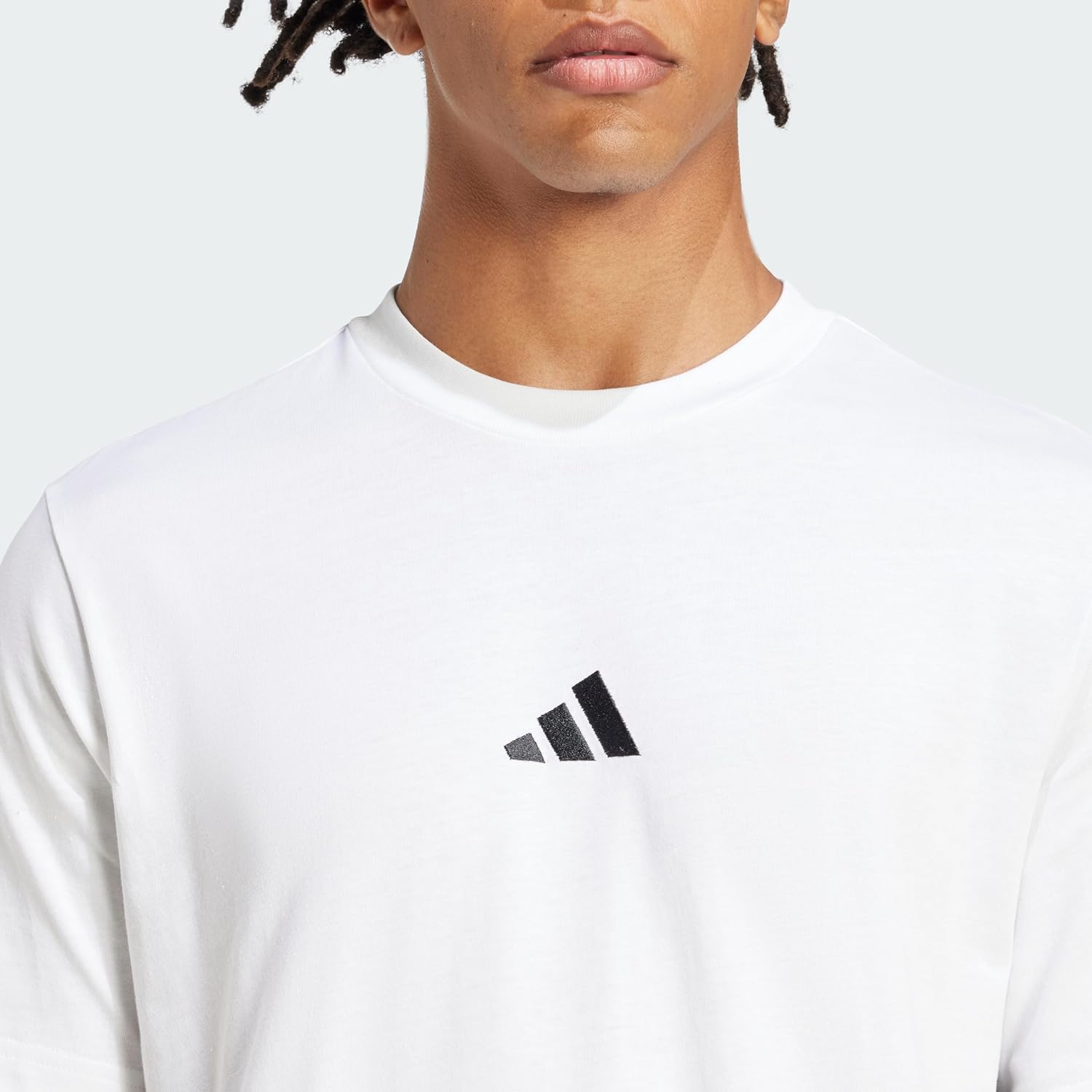 Thumbnail 2 de Adidas Herren Essential Three Stripes Single Jersey Tee – klassischer Rundhals, 100% Baumwolle