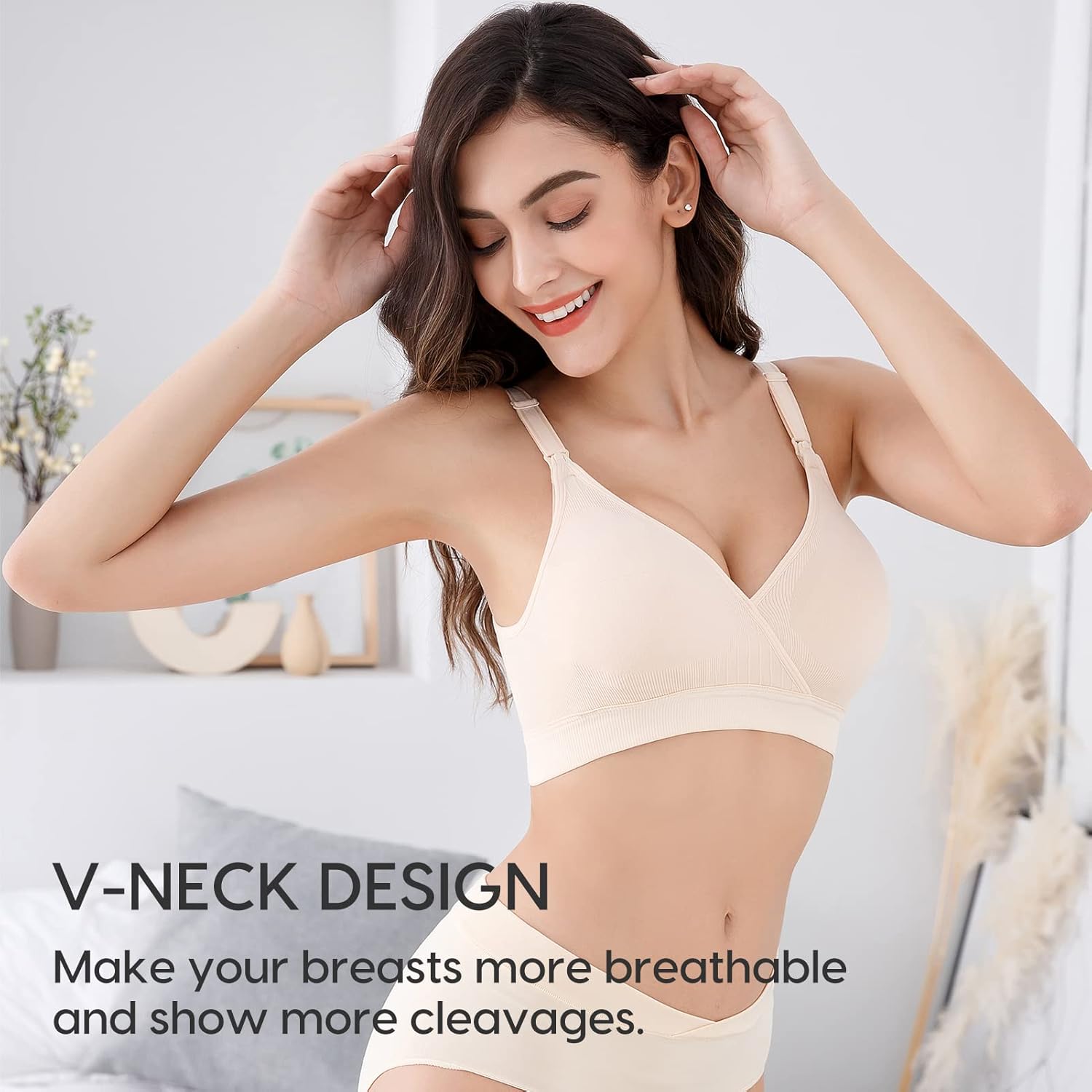 Detalle de Vinfact 3 Pack Nursing Bra V Neck 3-Pack