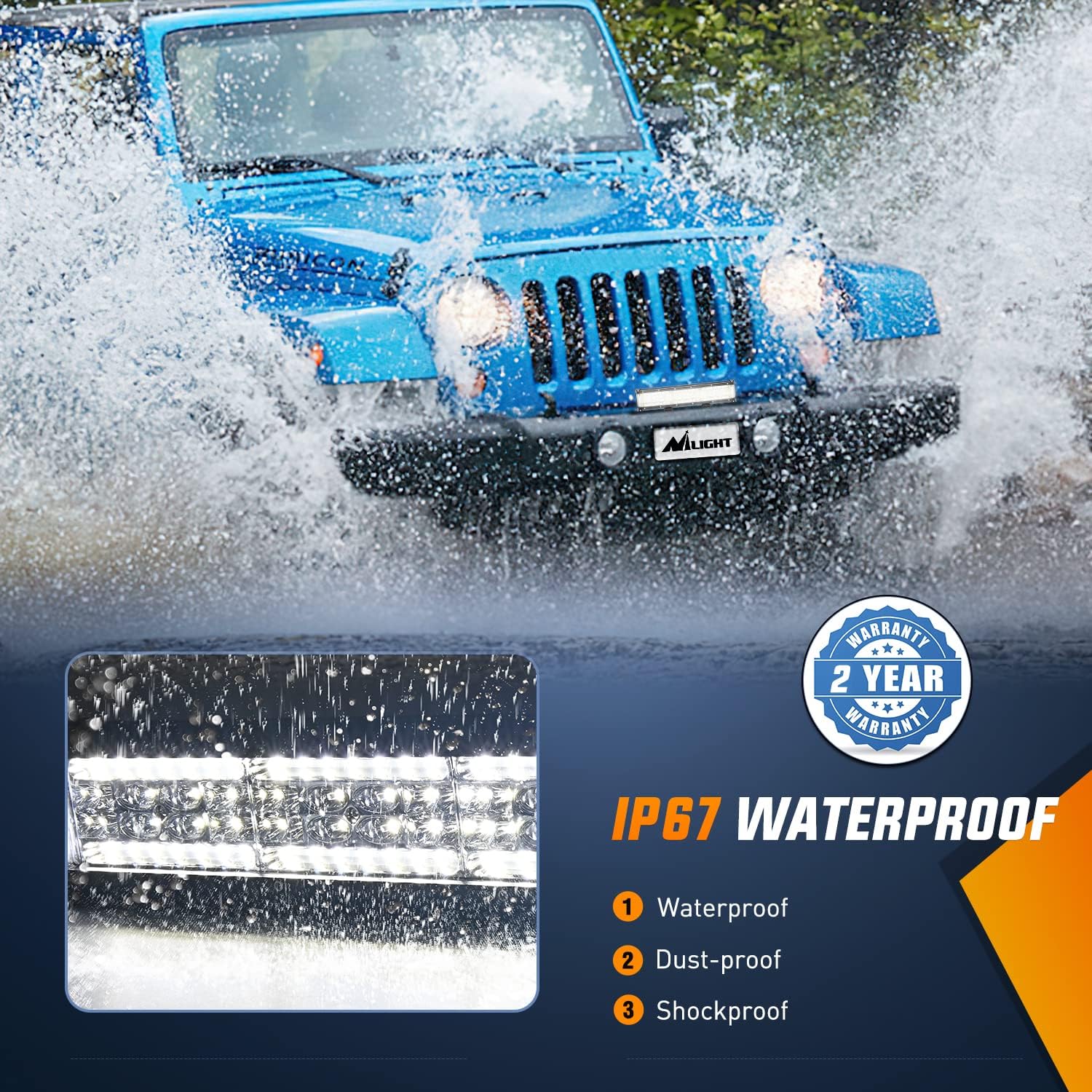 Thumbnail 4 de Nilight 22 Inch Side Shooter LED Light Bar Quadruple Row