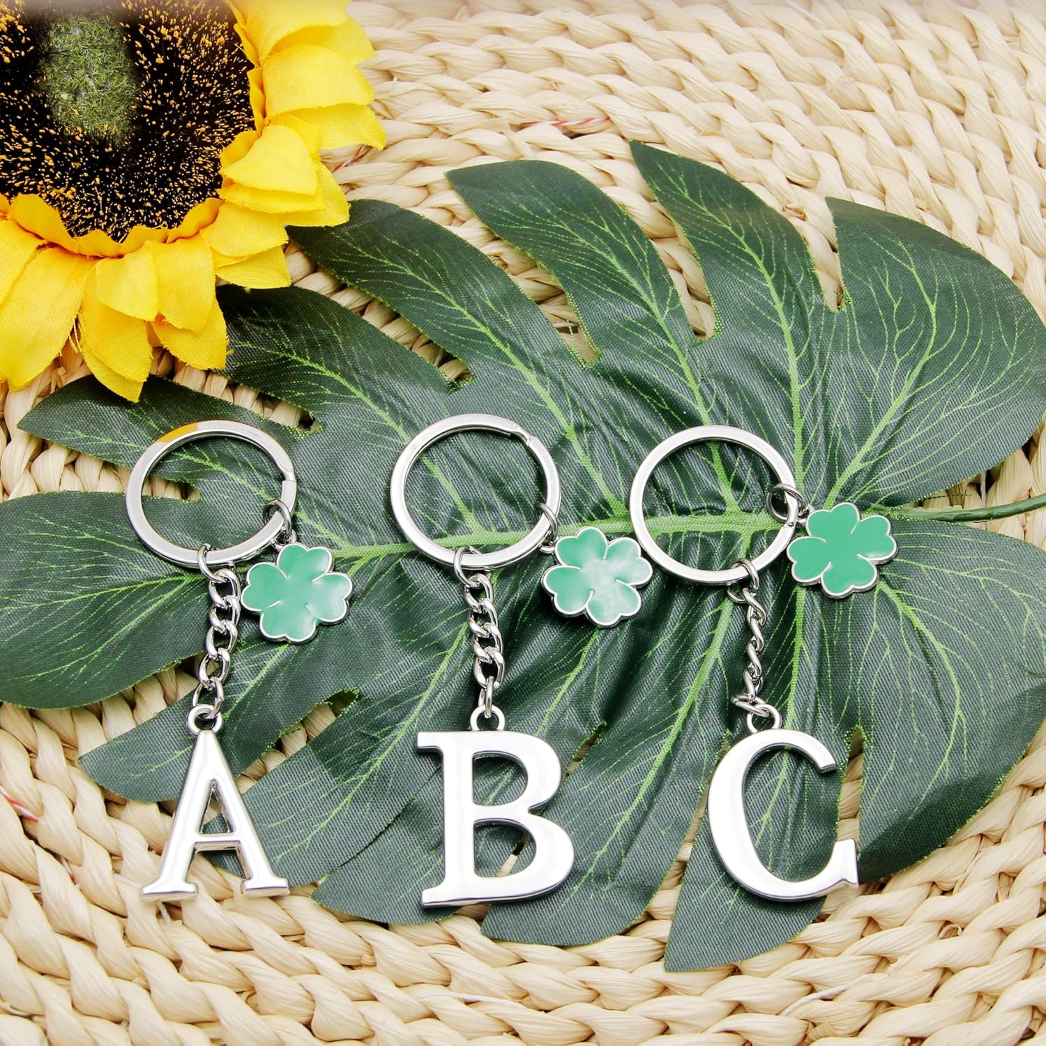 Thumbnail 2 de Porte-clés lettre initiale YJYJZX avec pendentif en alliage (A-Z 26) – idée cadeau pour amis et proches