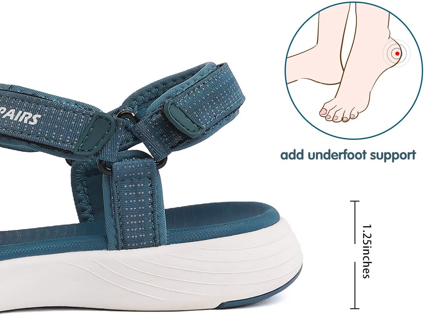 Detalle de DREAM PAIRS Sandali Sportivi da Donna con Plantare EVA: leggerezza, comfort e supporto per outdoor