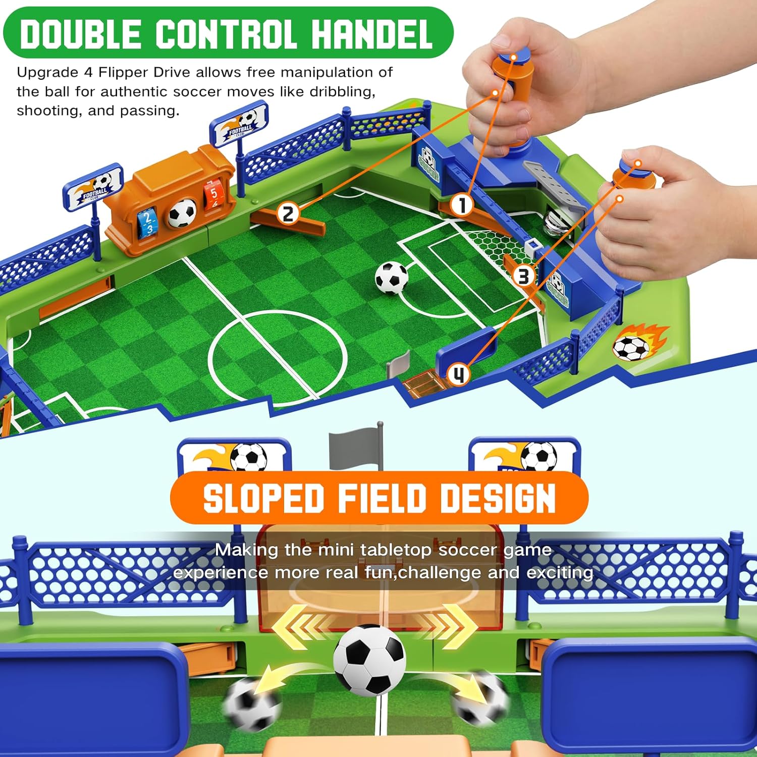 Detalle 2 de Mini Foosball Table Game for Kids — Portable Soccer Board Game