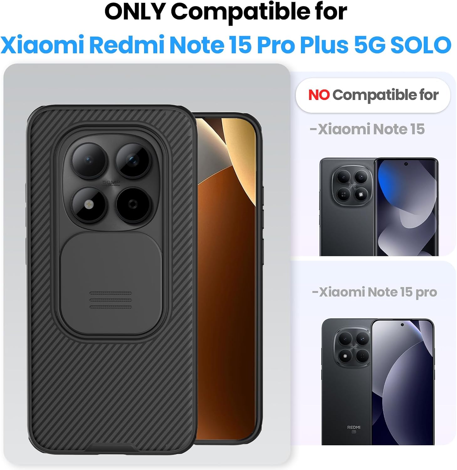 Thumbnail 1 de Nillkin Custodia con protezione fotocamera per Xiaomi Redmi Note 15 Pro+ 5G / Poco M8 Pro 5G (6,83") in nero
