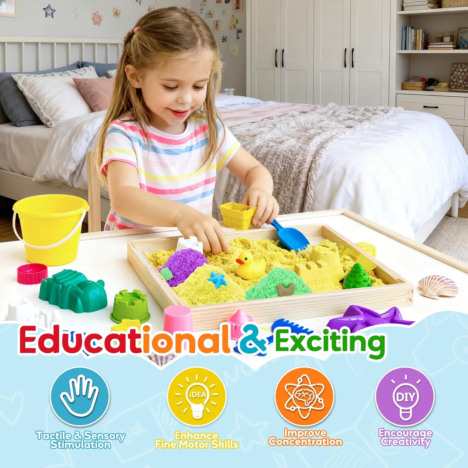 Thumbnail 6 de FURWEY 13.3 Play Sand, 6-Color Sensory Sand for Kids