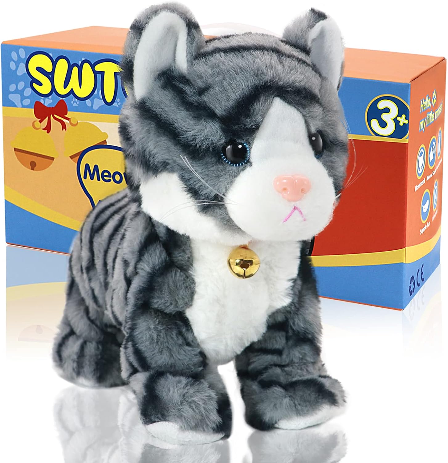 Thumbnail 6 de Interactive Plush Cat Robot Toy, Yellow