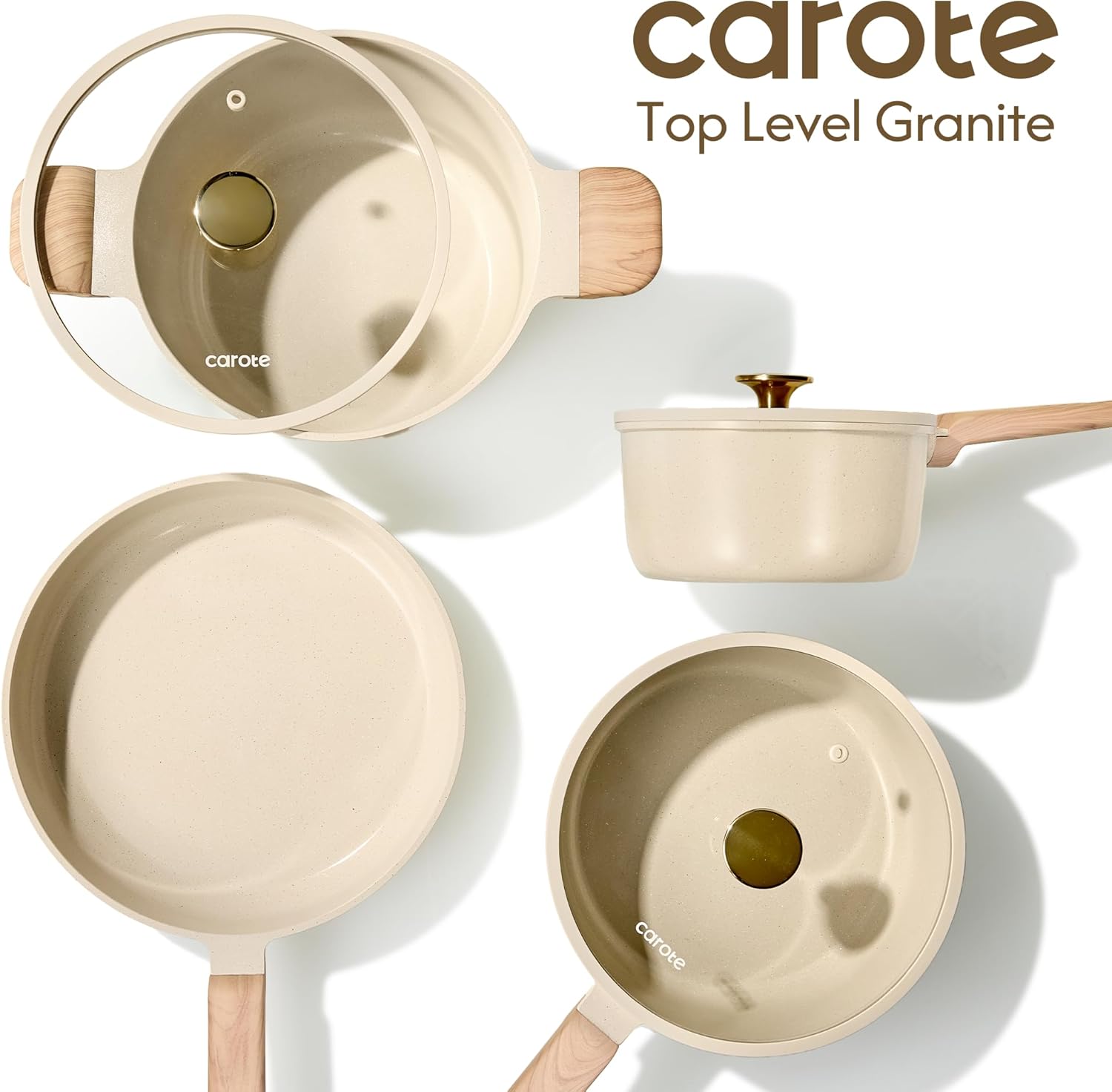 Thumbnail 6 de Carote 22-Piece Pots and Pans Set (Nonstick Ceramic, PFAS/PFOA-Free) with Lids, Utensils & Pan Protectors