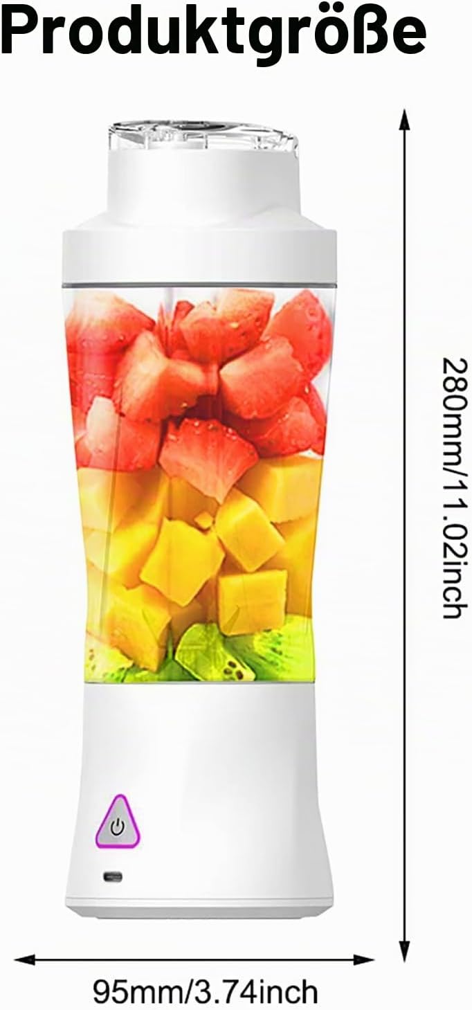 Detalle 2 de Smoothie Maker Tragbarer Mixer/Blender 700 ml – BPA-frei, 6000 mAh Akku, Weiße Ausführung