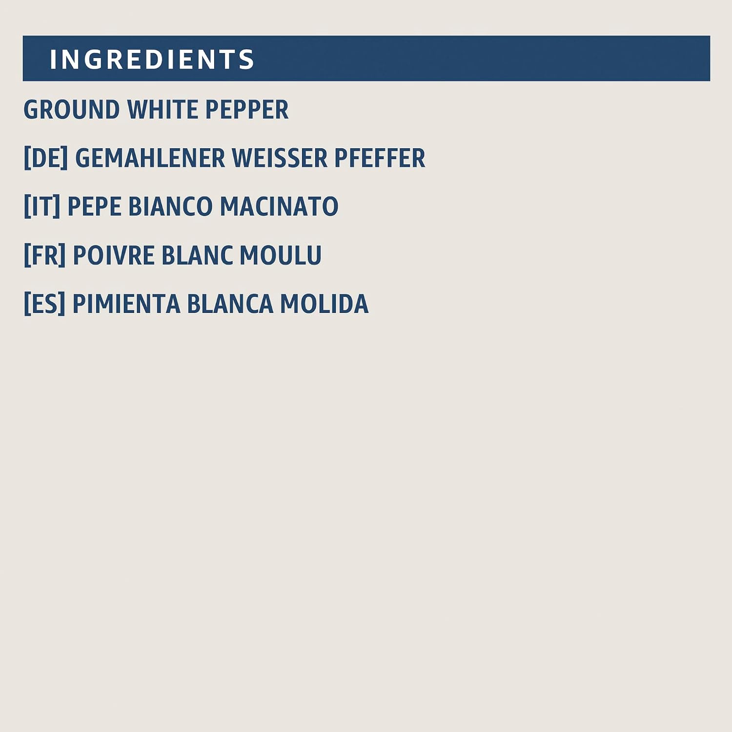 Detalle de Gemahlener weißer Pfeffer, 50 g – by Amazon (Vorher: Our Essentials)