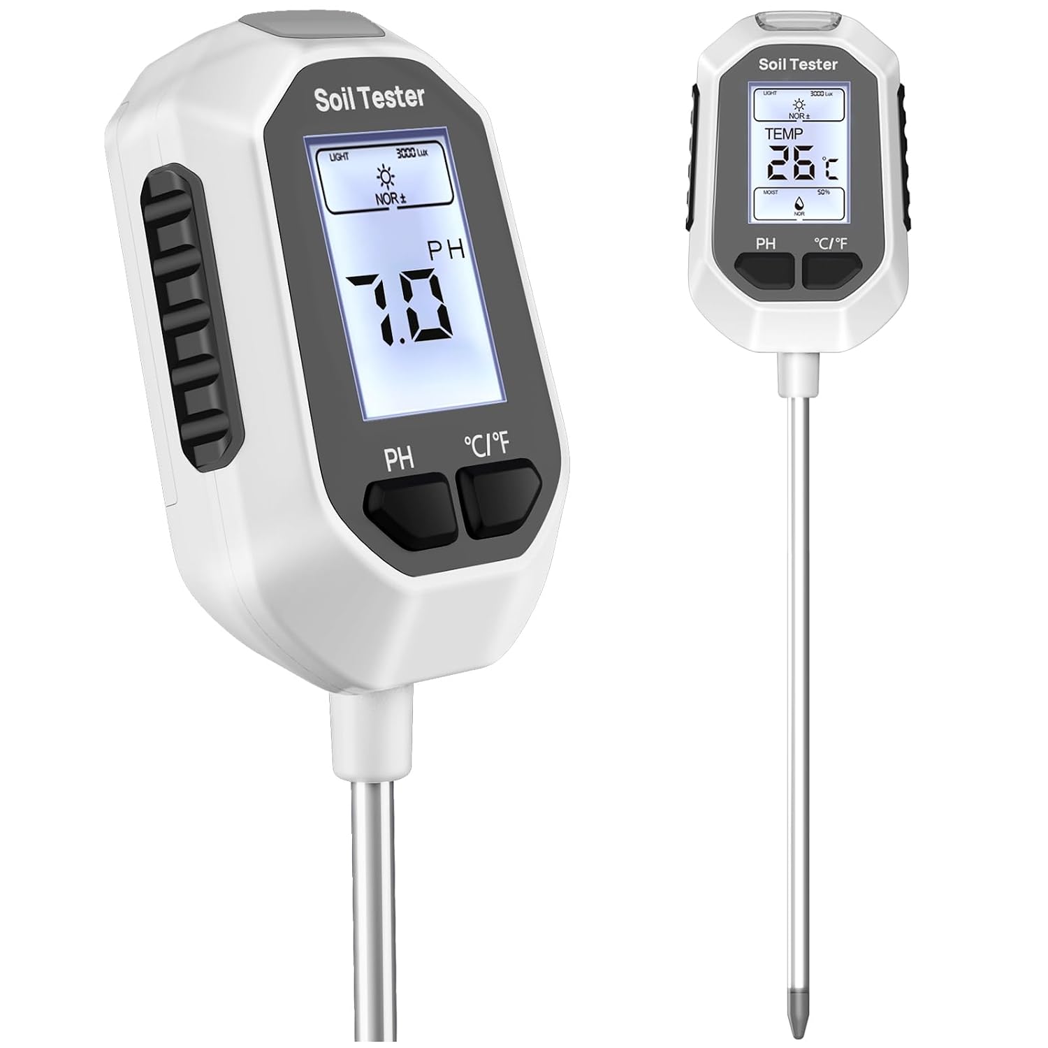 YAMRON 4-in-1 Soil Moisture Meter (Soil Moisture, pH, Temperature & Sunlight Intensity) with Backlit LCD