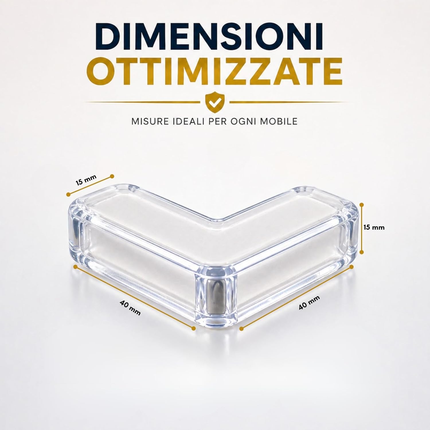 Detalle 2 de Paraspigoli Bambini 12 pezzi in PVC trasparente per mobili con adesivo