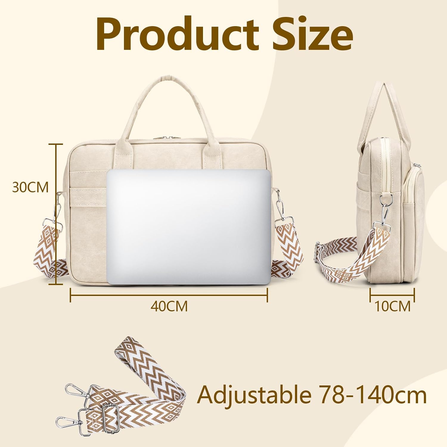 Thumbnail 6 de SUCIKORIO Sac ordinateur femme 15,6 pouces imperméable en cuir