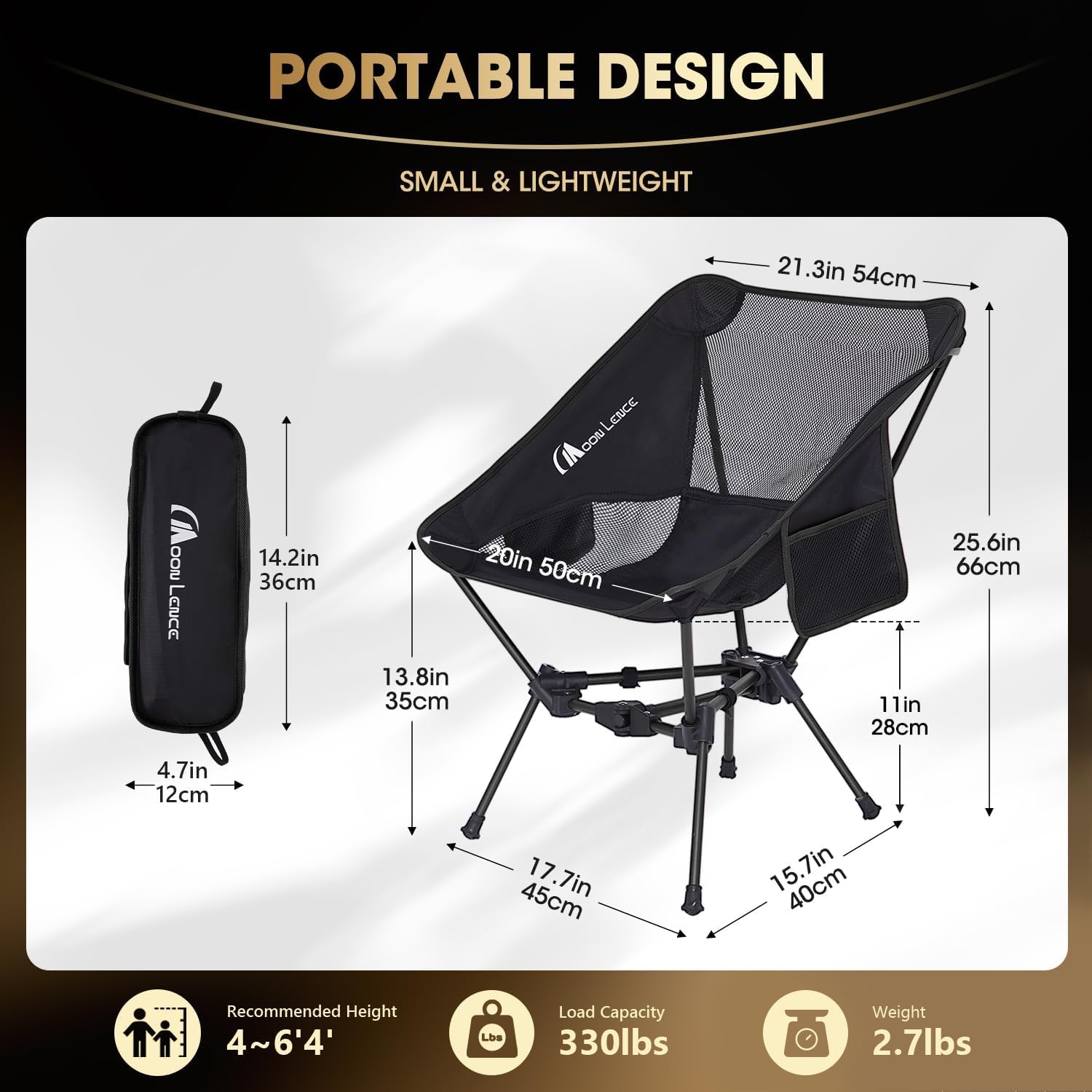 Thumbnail 2 de MOON LENCE 2 Pack Portable Camping Chairs — Ultralight Folding Chairs for Backpacking