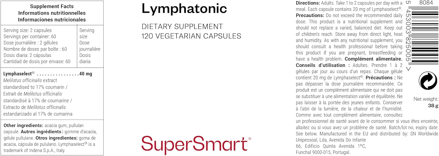 Thumbnail 1 de Lymphatonic de SuperSmart – Complément alimentaire Melilotus officinalis pour la circulation veineuse et le drainage lymphatique