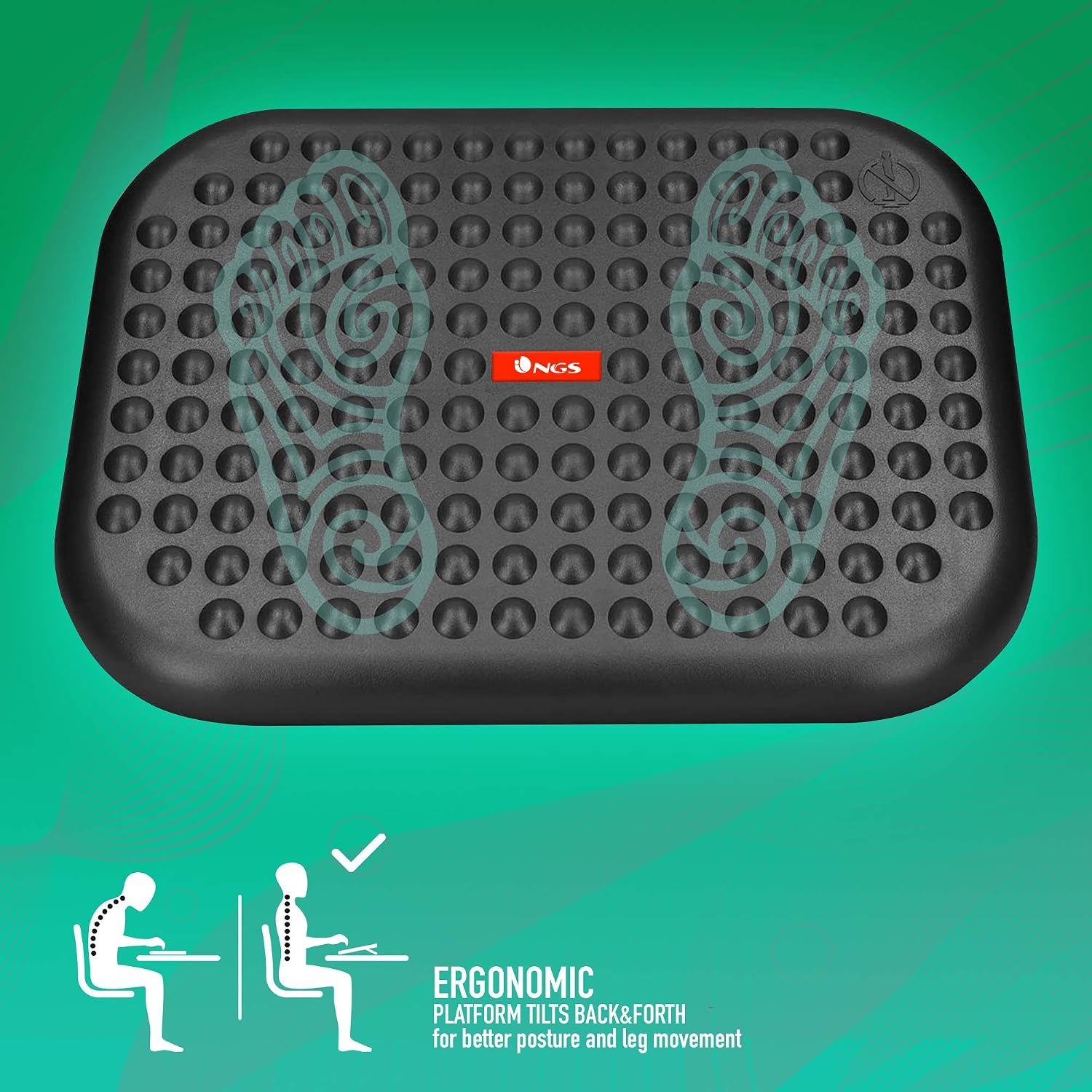 Thumbnail 2 de NGS FOOTNEST, Reposapiés Ergonómico Regulable, Oficina🦶