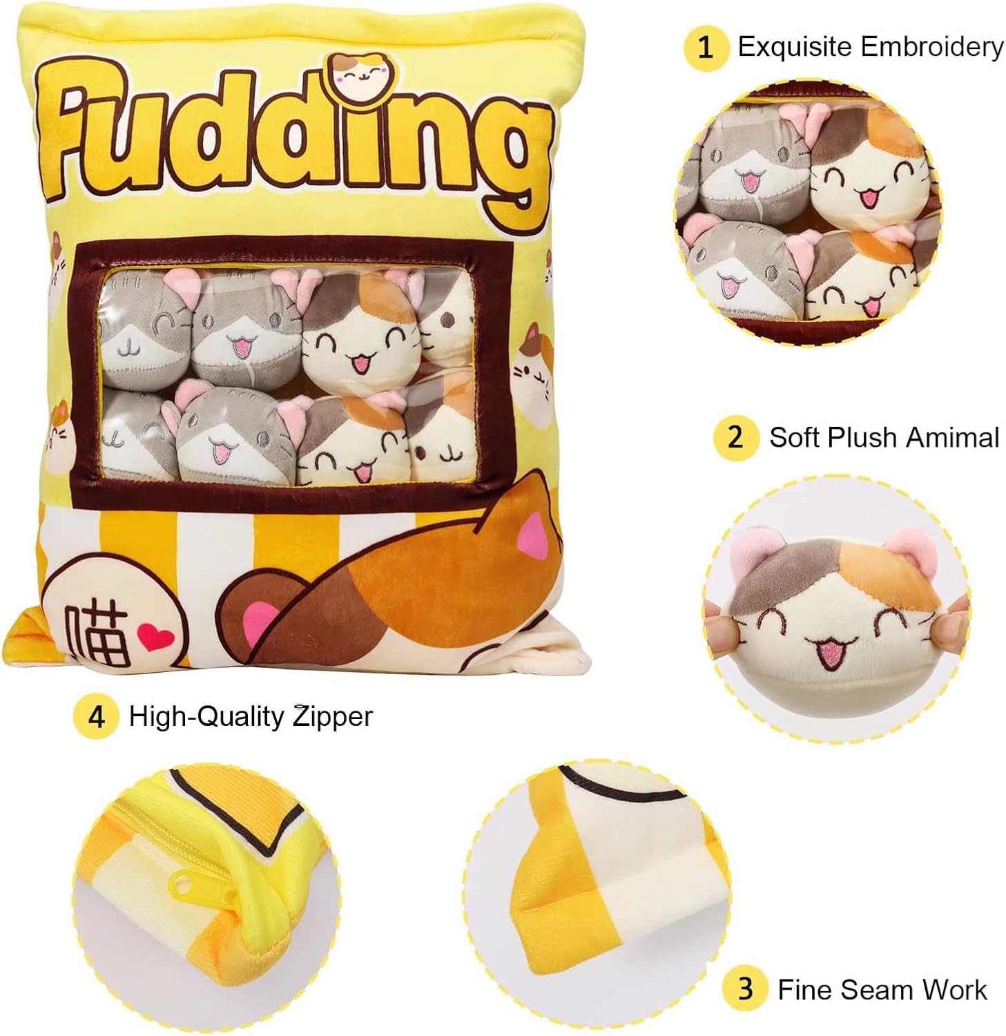 Detalle de HXPLN Cute Snack Pillow 8 Kittens