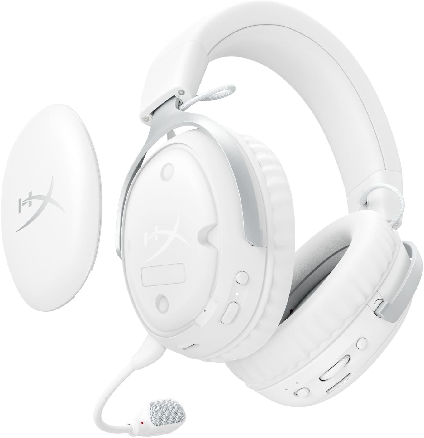 Detalle de HyperX Cloud III S Wireless bianche: cuffie Bluetooth con audio 3D e autonomia fino a 200 ore