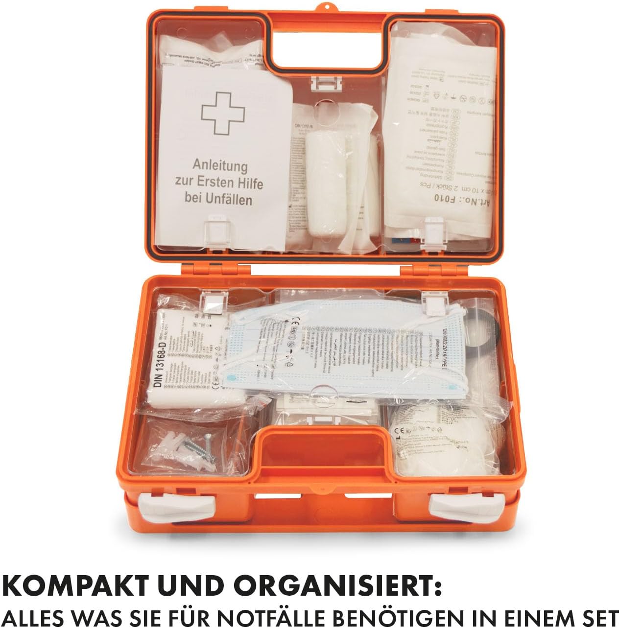Thumbnail 4 de KARAT Kleine Erste Hilfe Kasten für Betriebe DIN 13157:2021 gefüllt inkl. Wandhalterung – Notfallbox für Werkstatt, Büro & Gastro (bis 50 Mitarbeiter)