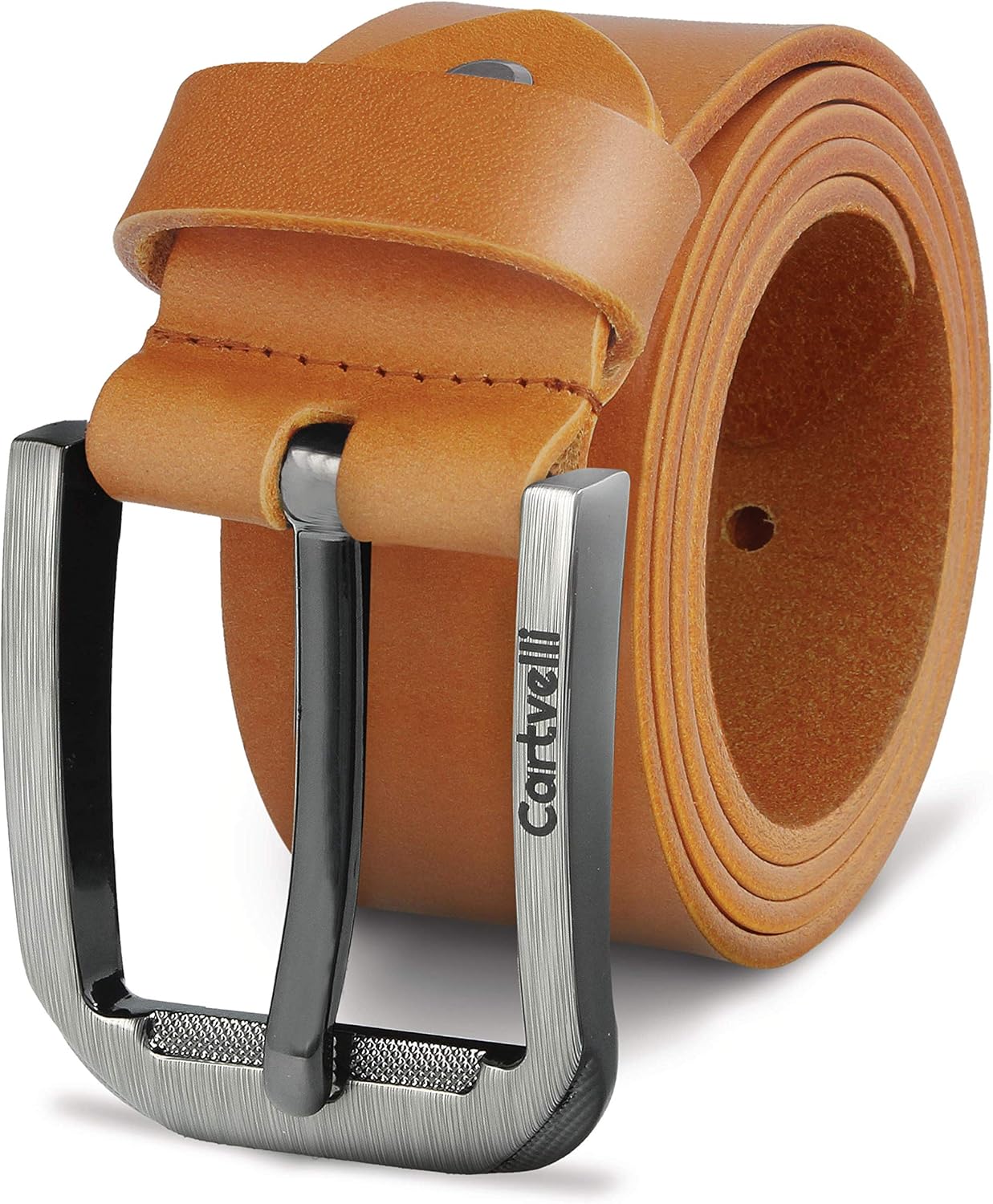 Detalle de Cartvelli Premium Ledergürtel Herren 40 mm mit nickelfreier Schließe & Geschenkbox – Made in Germany