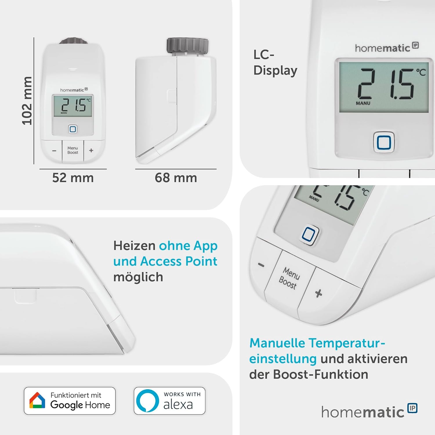 Thumbnail 2 de Homematic IP Access Point 2 + 2 Heizkörperthermostat Basic ⌚