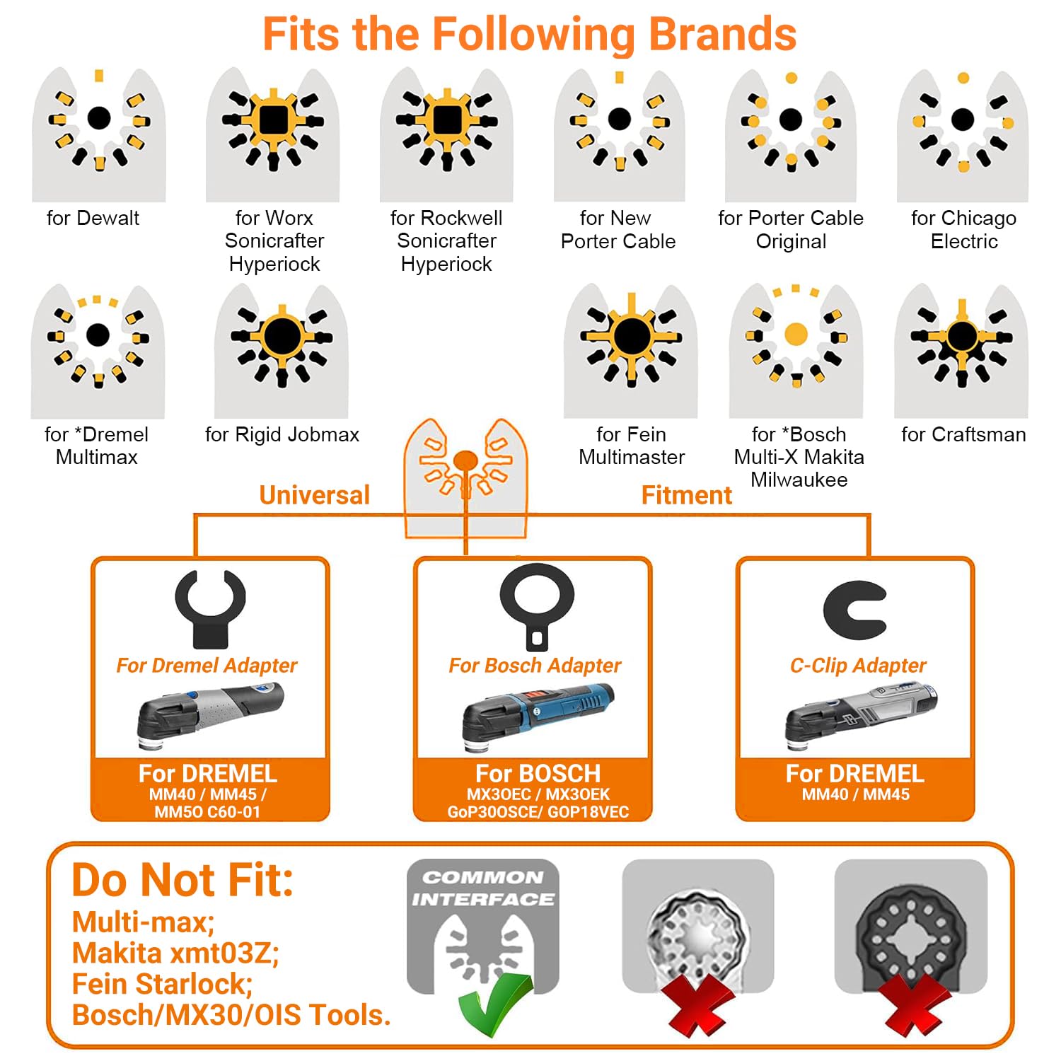 Detalle de PECHAM Tools-001 9-Piece Diamond Oscillating Blade Set for Grout and Soft Tile