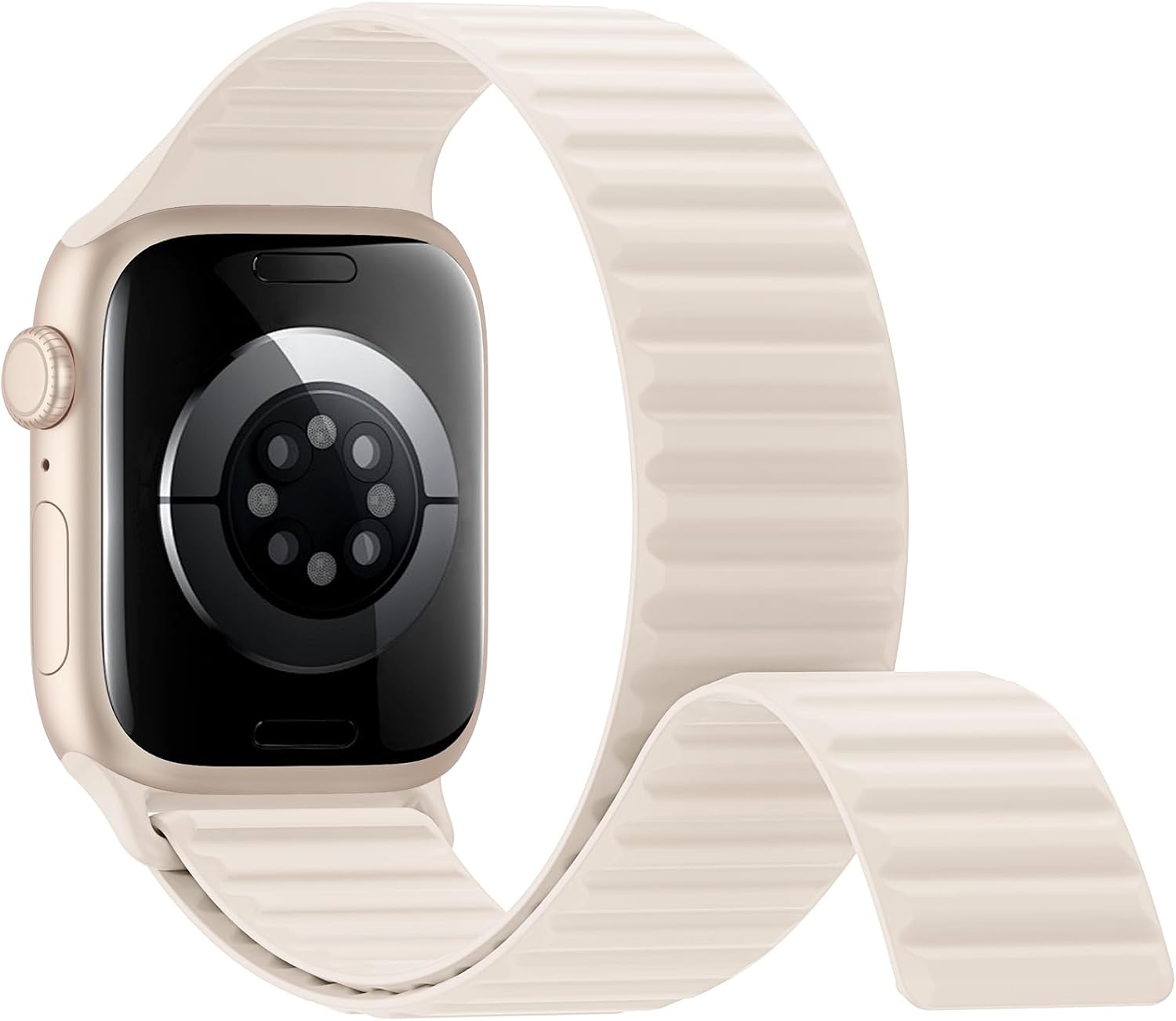 Detalle de Magnetic Silicone Sport Band for Apple Watch (40/38–49mm) – Ultra-Soft, No-Buckle Magnetic Strap
