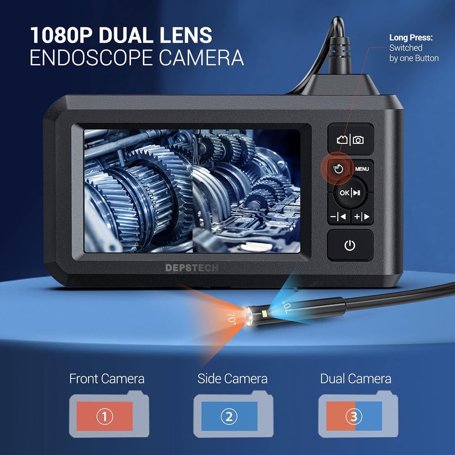 Thumbnail 1 de DEPSTECH Dual Lens Endoscope 1080P 4.3" 📷