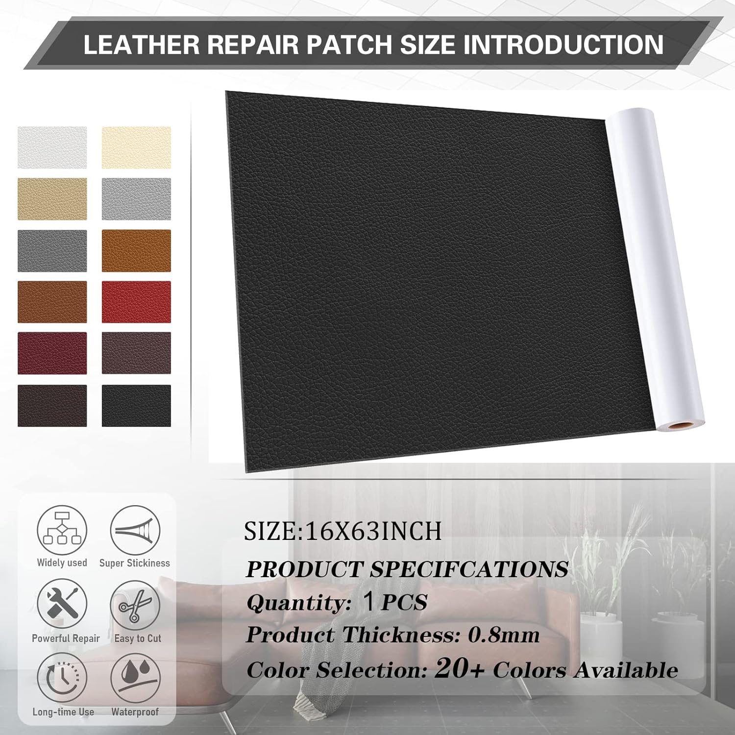 Thumbnail 3 de YAFLC kunstleder selbstklebend Weiß 40 x 160 cm – Reparaturpatches für Möbel, Auto-Sitze und Kleidung