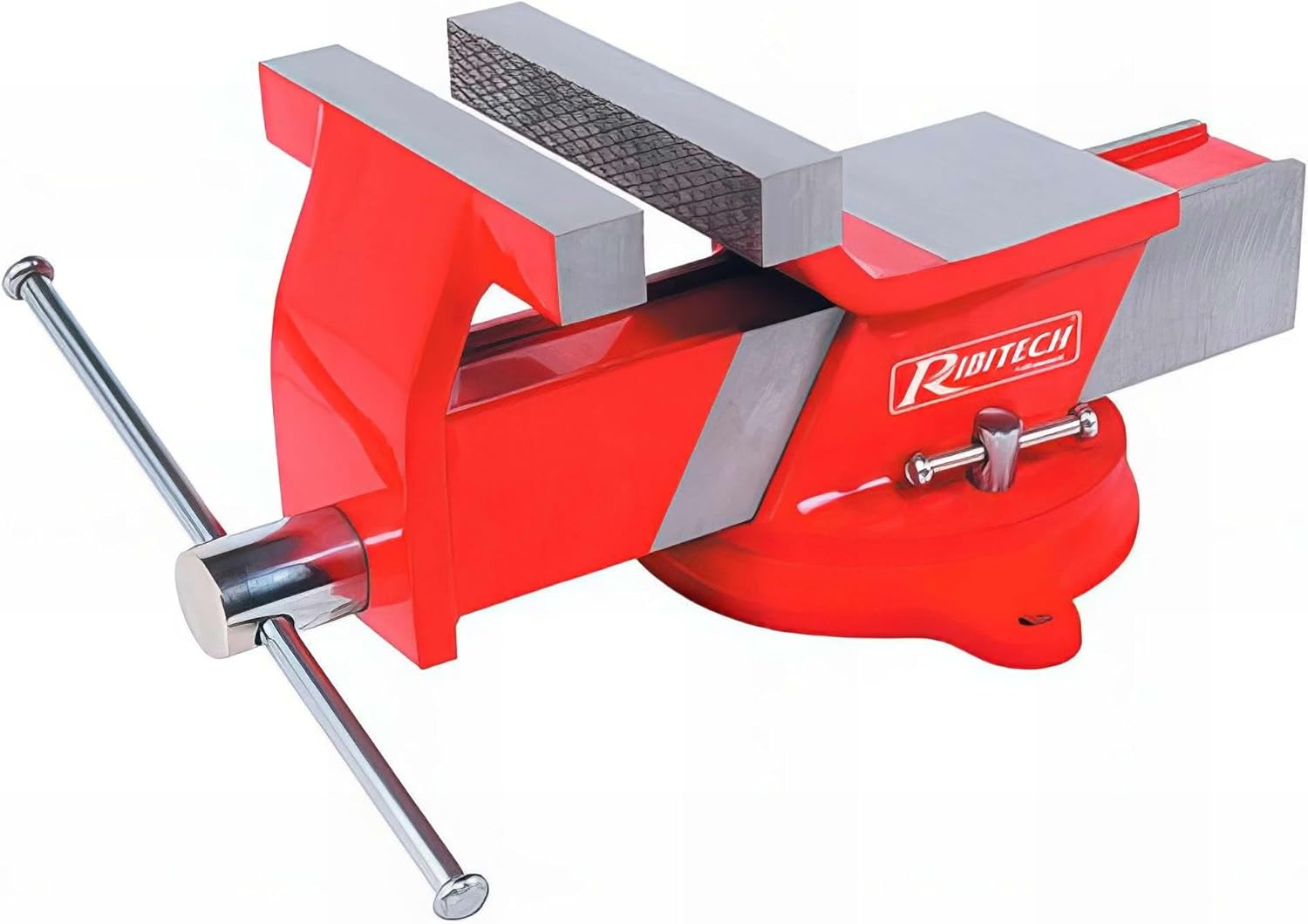 Detalle 2 de Ribimex Morsa da Banco in Acciaio PRETAU125/A, Apertura 125 mm e Base Rotante 360°