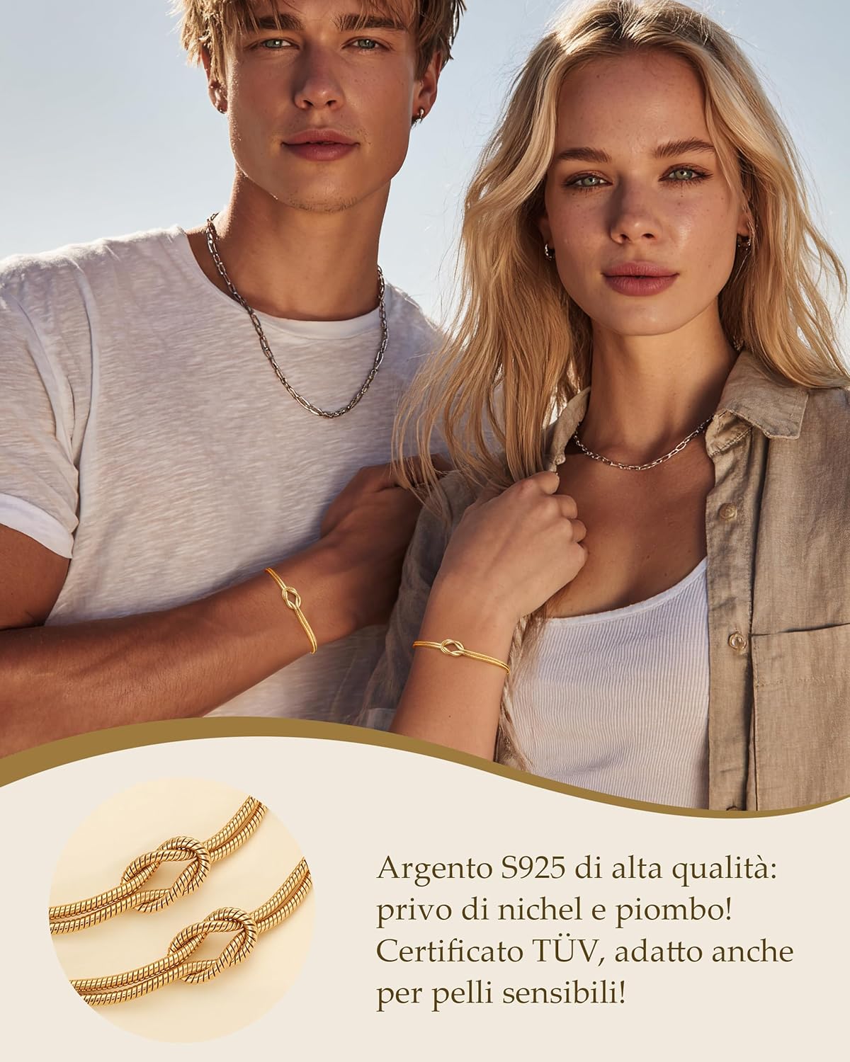 Thumbnail 3 de J.Fée 2 bracciali coppia “amicizia” in argento 925 con lunghezza regolabile