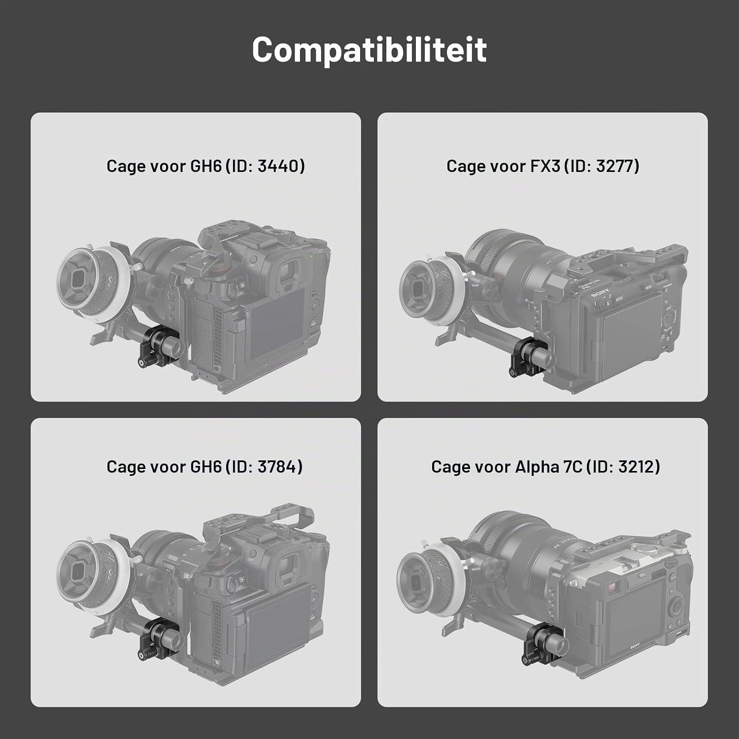Detalle 2 de SMALLRIG 3598 staafklem voor camerakooi, 12/15 mm met adapter