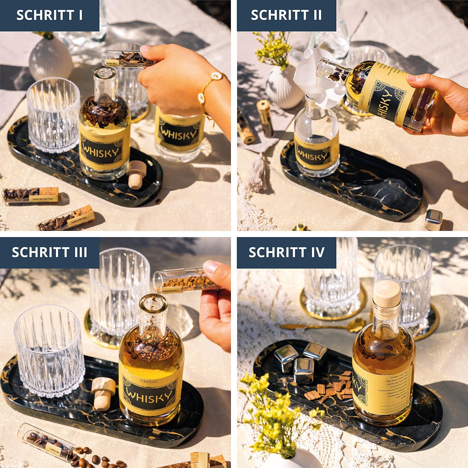 Detalle de AMARI ® DIY Whisky Set – Zum Selber Machen, Geschenkset inkl. Zubehör