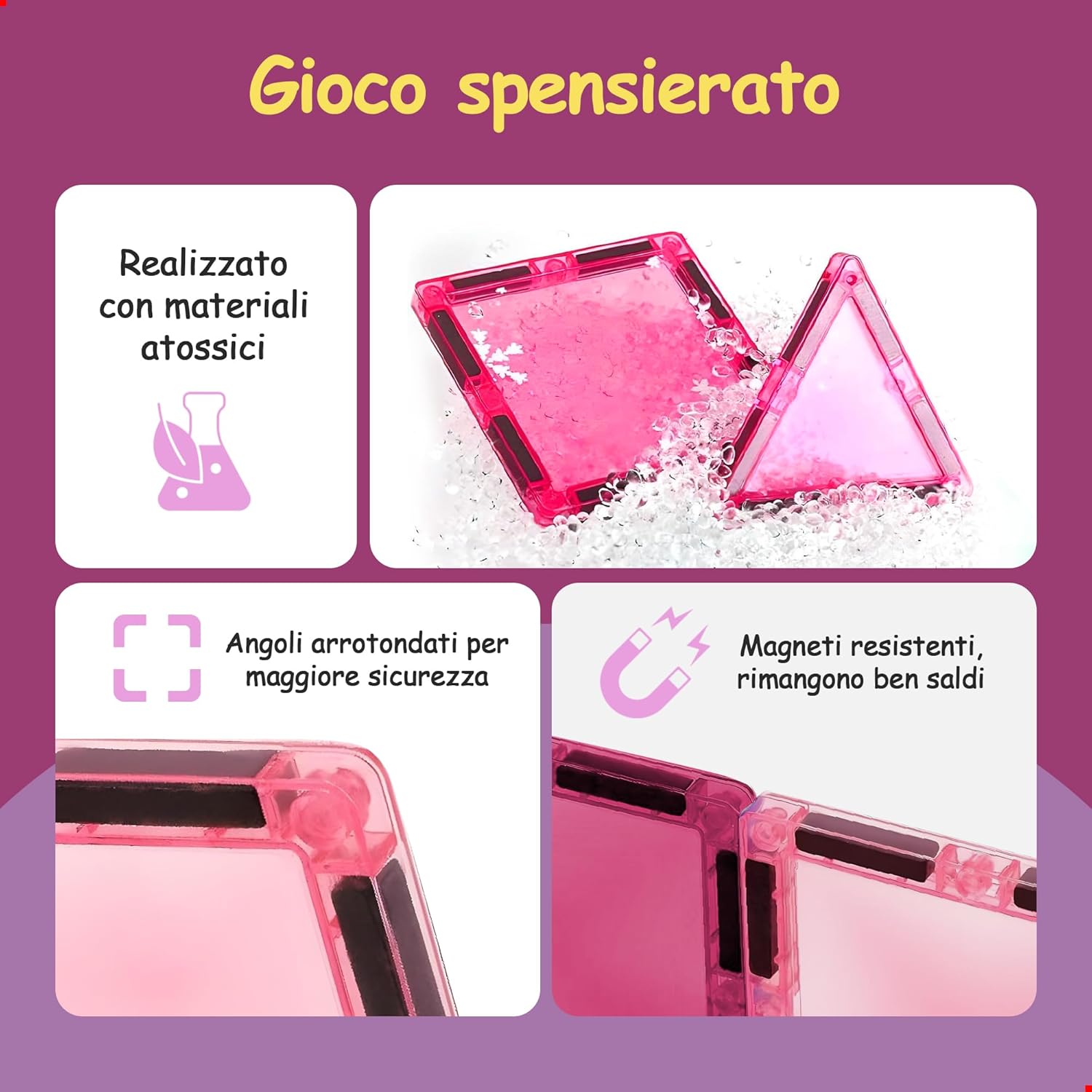 Detalle de Olvy Montessori – Giocattolo magnetico in piastrelle (Principessa), blocchi STEM per età 3+