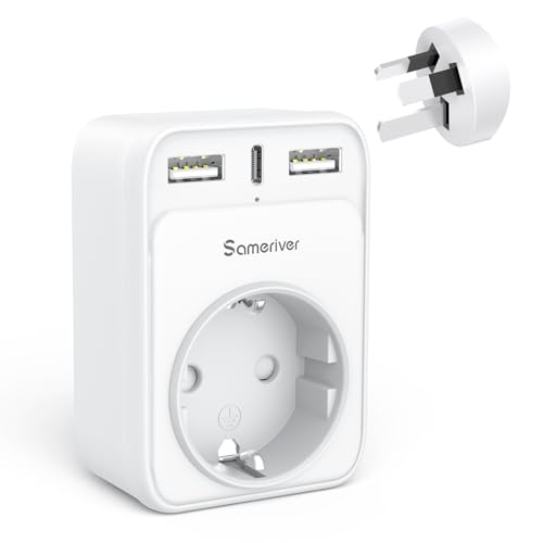Detalle de Sameriver Reiseadapter Australien Typ I – 4-in-1 Steckdosenadapter mit USB