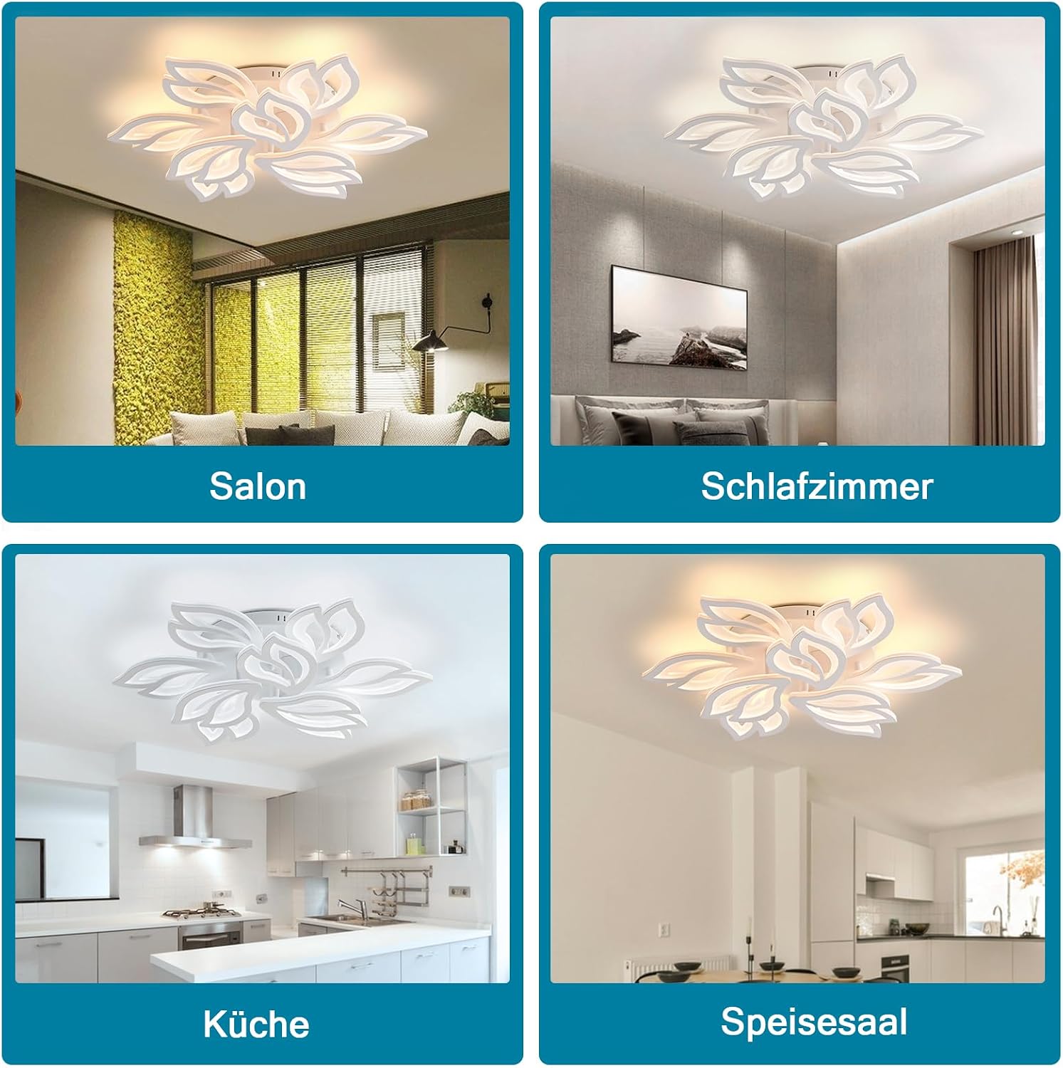 Detalle de Sky angle LED-Deckenleuchte mit Fernbedienung – verstellbares Licht bis 120 W / 14.400 lm, Acryl-Design