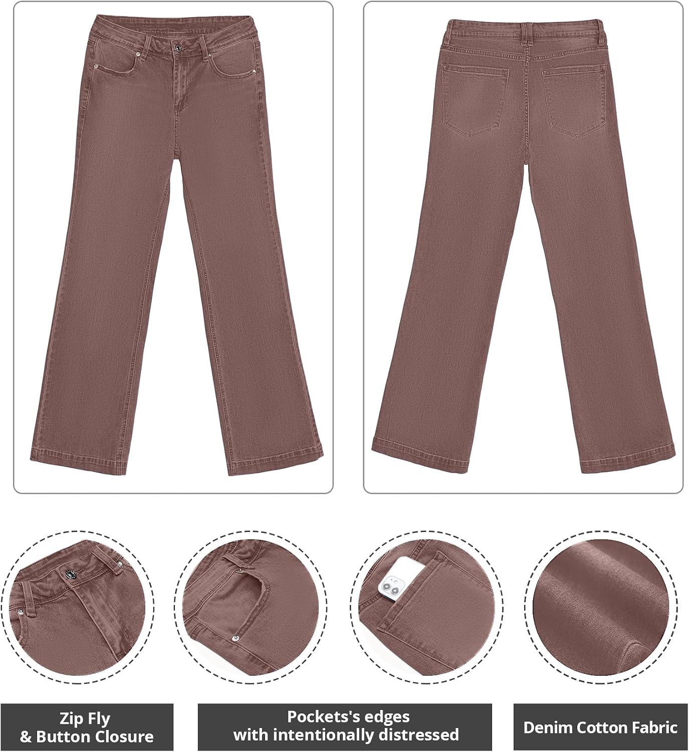 Thumbnail 6 de GRAPENT Women's Flare Jeans in Stretch Denim