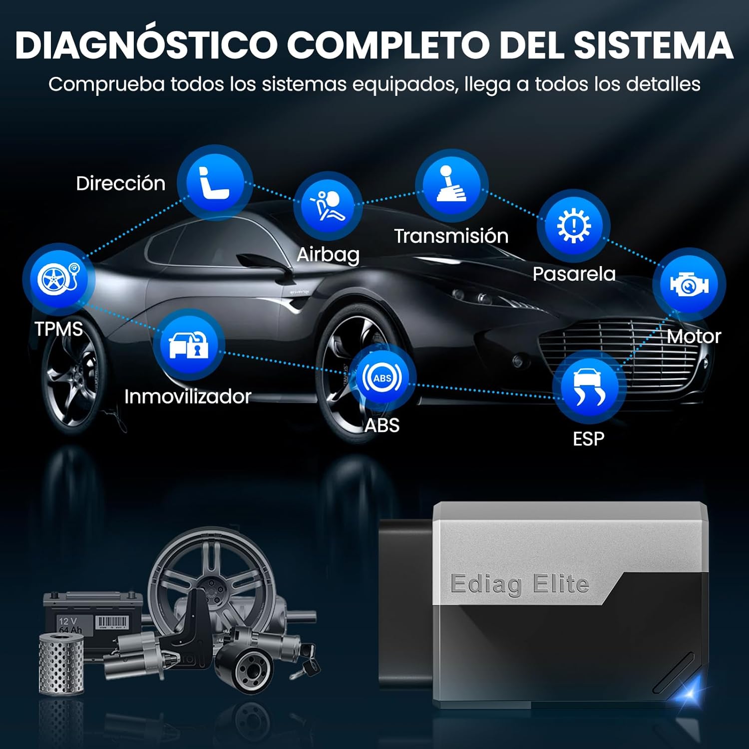 Thumbnail 3 de KINGBOLEN EDIAG Elite OBD2 Diagnóstico Bluetooth