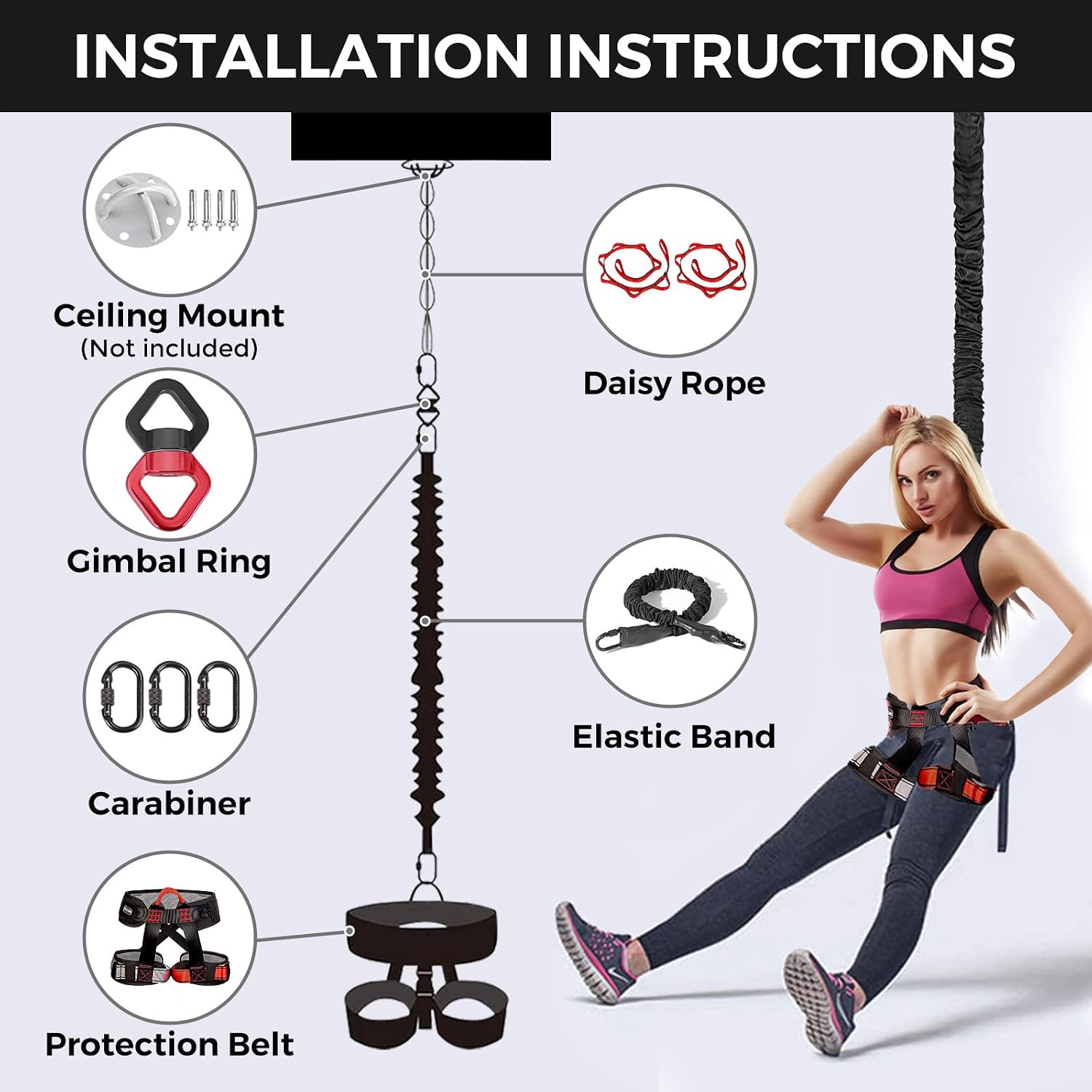 Thumbnail 4 de DASKING Heavy Bungee Resistance Band Set