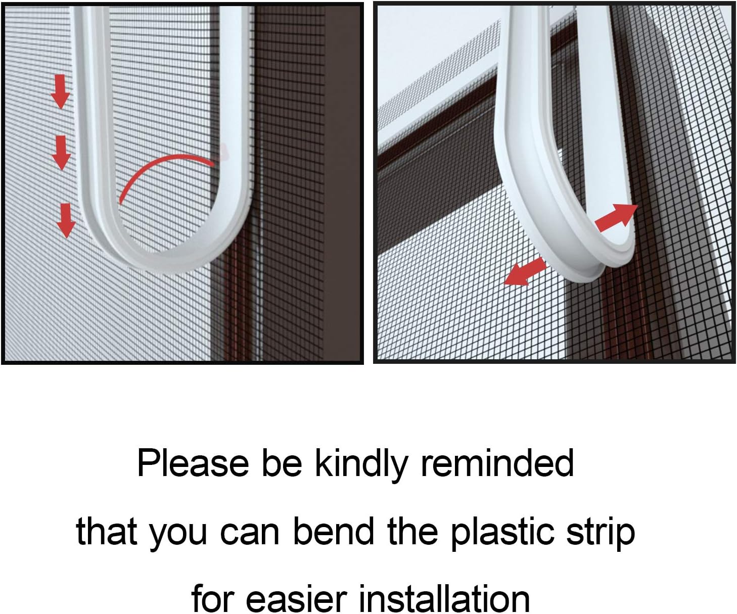 Detalle 2 de NeatiEase Adjustable DIY Magnetic Fly Screen for Windows (Max 90 x 140 cm) – White Frame, Grey Mesh