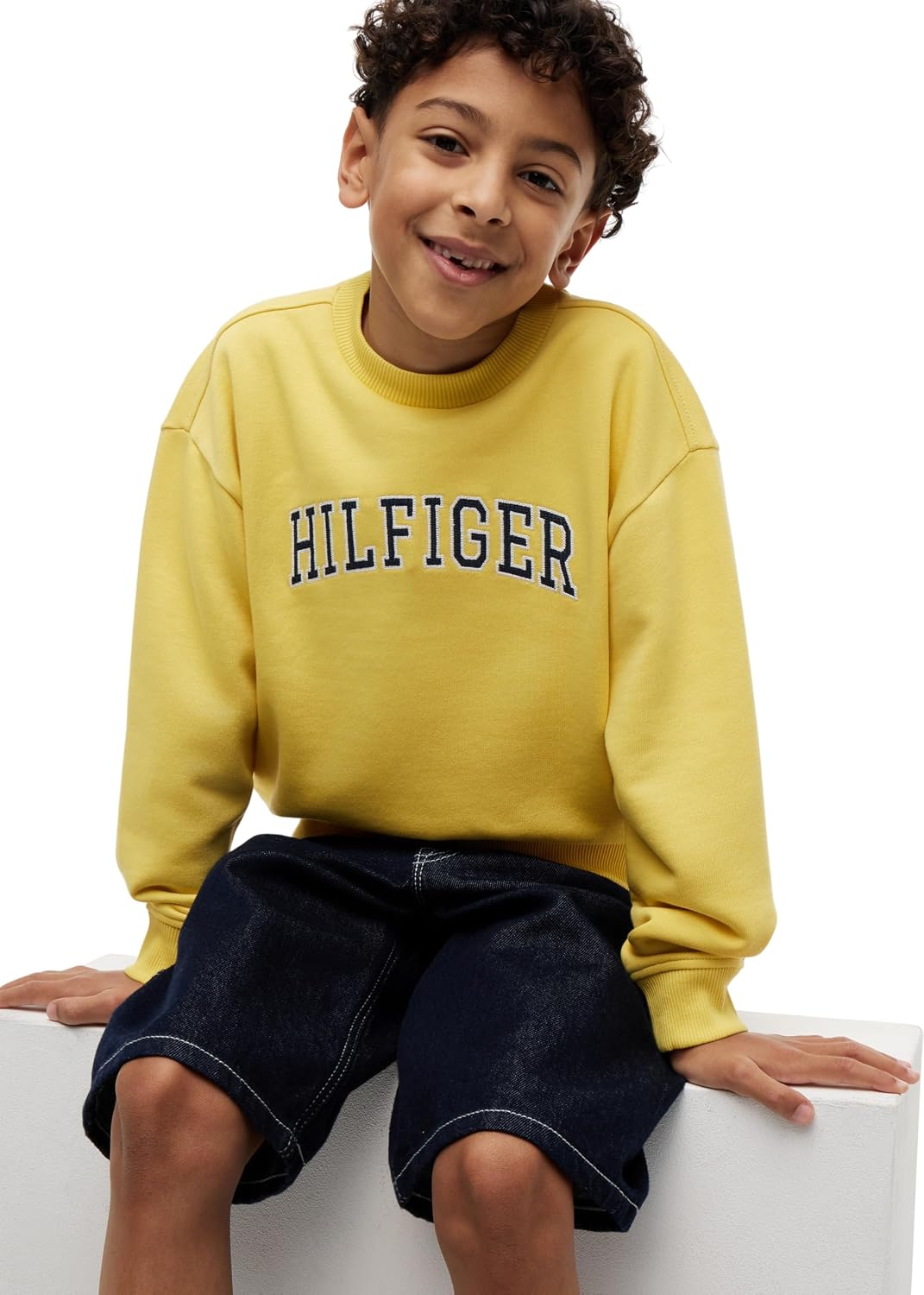 Detalle de Tommy Hilfiger Hilfiger Varsity sweatshirt per bambini e ragazzi (KB0KB10404) – felpa varsity