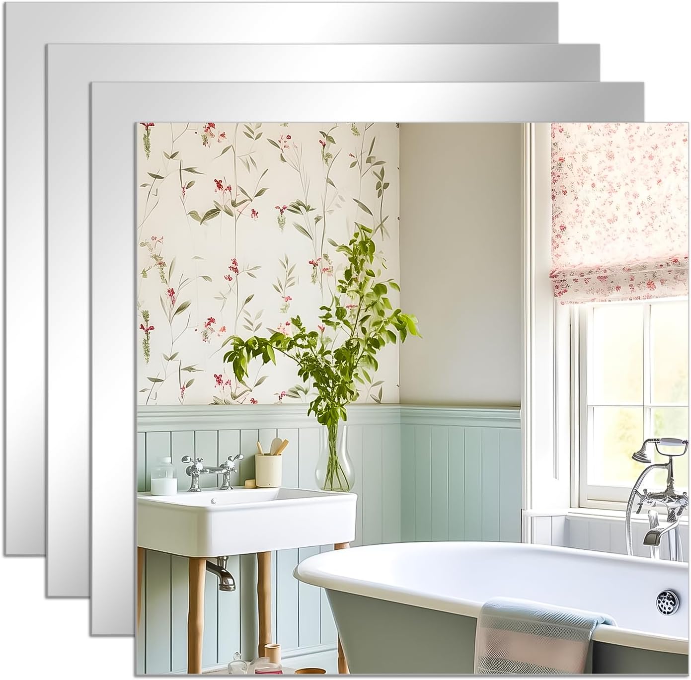 Stick On Mirror 4pcs, 30 x 21cm